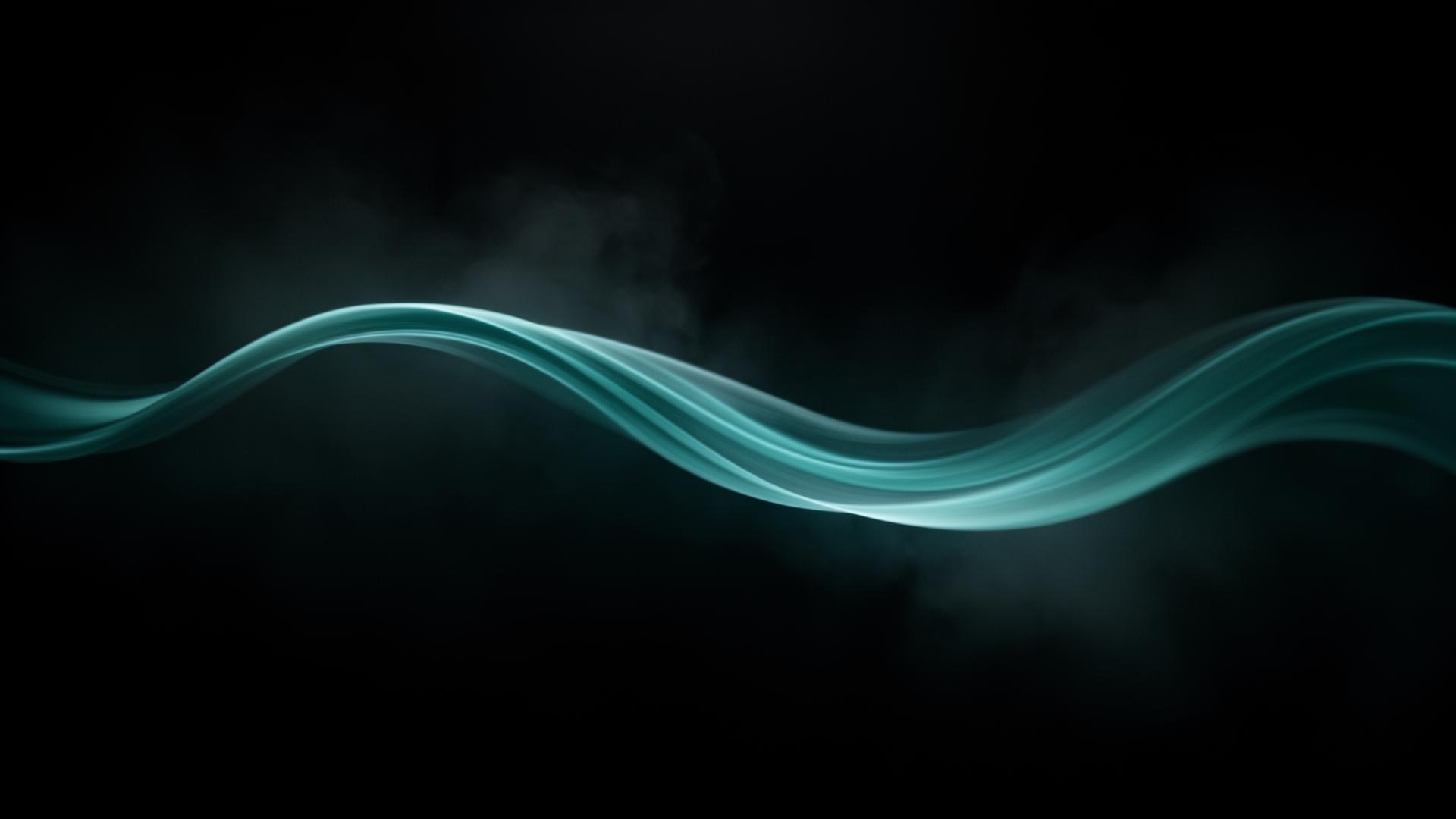 A single glowing wave drifting through black space.